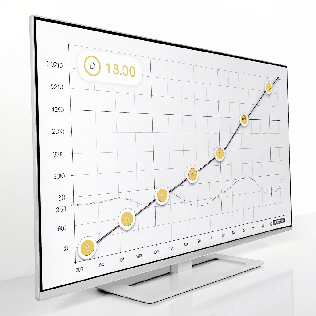 Growth chart showing increased productivity
